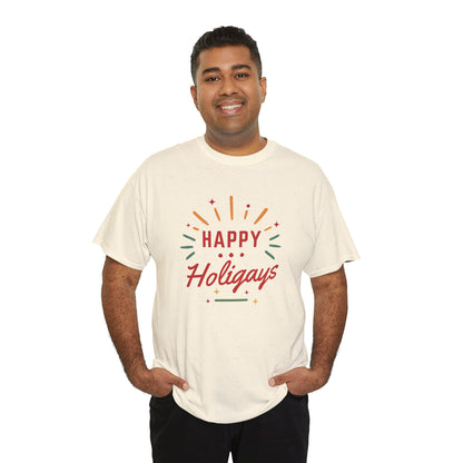 Happy Holigays Simple Unisex Heavy Cotton Tee