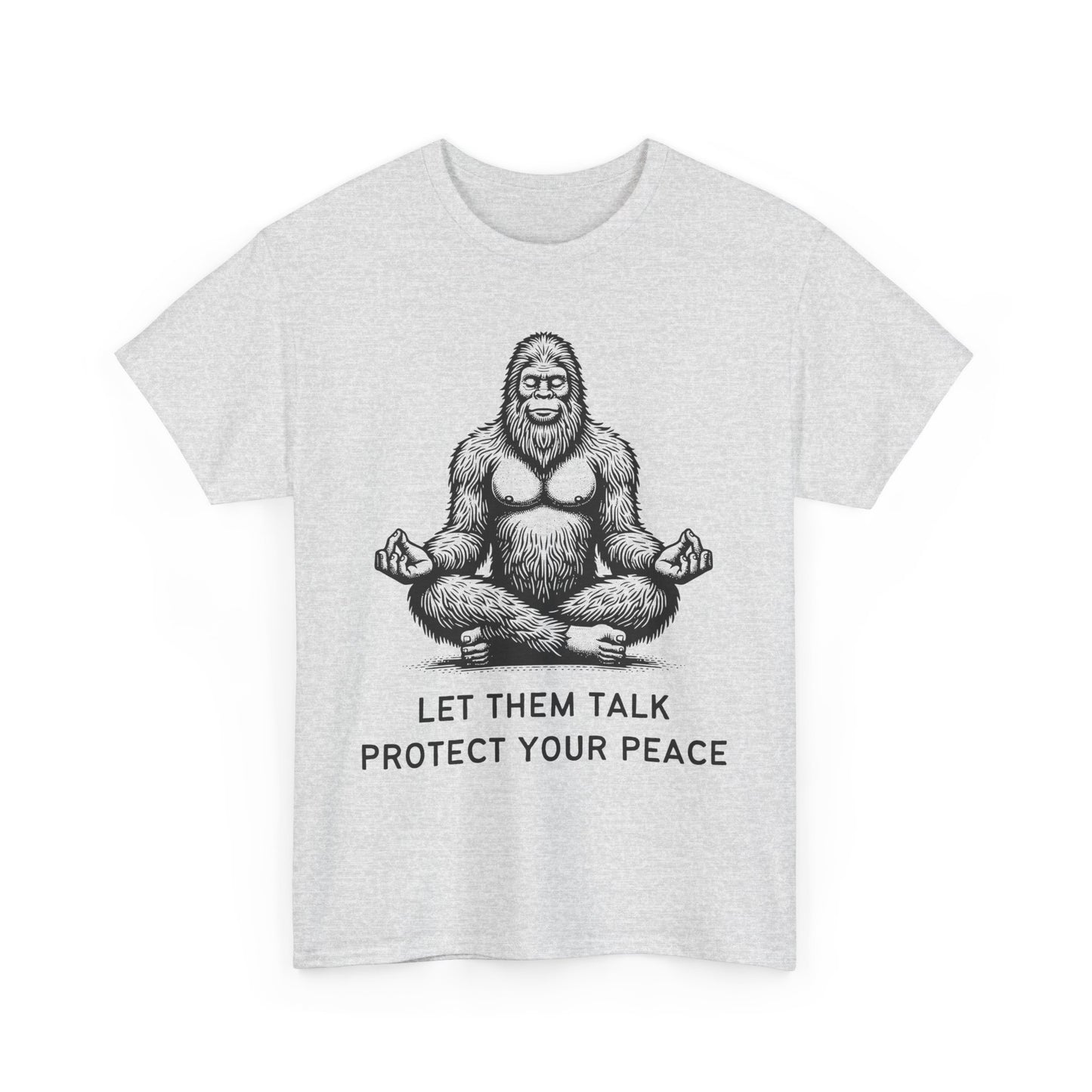 Bigfoot - Protect Your Peace // Unisex Heavy Cotton Tee - Comfortable, Relaxed Fit T-Shirt for Chill Vibes & Mental Health