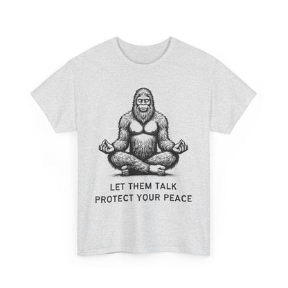 Bigfoot - Protect Your Peace // Unisex Heavy Cotton Tee - Comfortable, Relaxed Fit T-Shirt for Chill Vibes & Mental Health