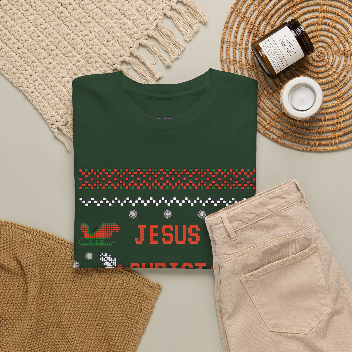 Funny Christmas Tee: "Jesus Christ Already Chill" Unisex Heavy Cotton Shirt