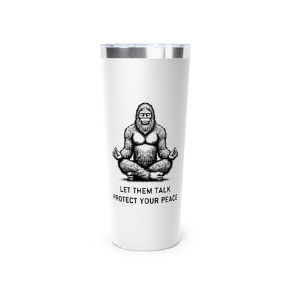 Bigfoot Let Them Talk // Copper Vacuum Insulated Tumbler, 22oz - Blue Text