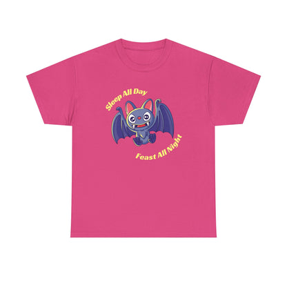 Cute Bat Unisex Heavy Cotton Tee - Fun Graphic Tee, Halloween Costume Shirt, Gift for Kids, Animal Lover Tee, Everyday Casual Wear