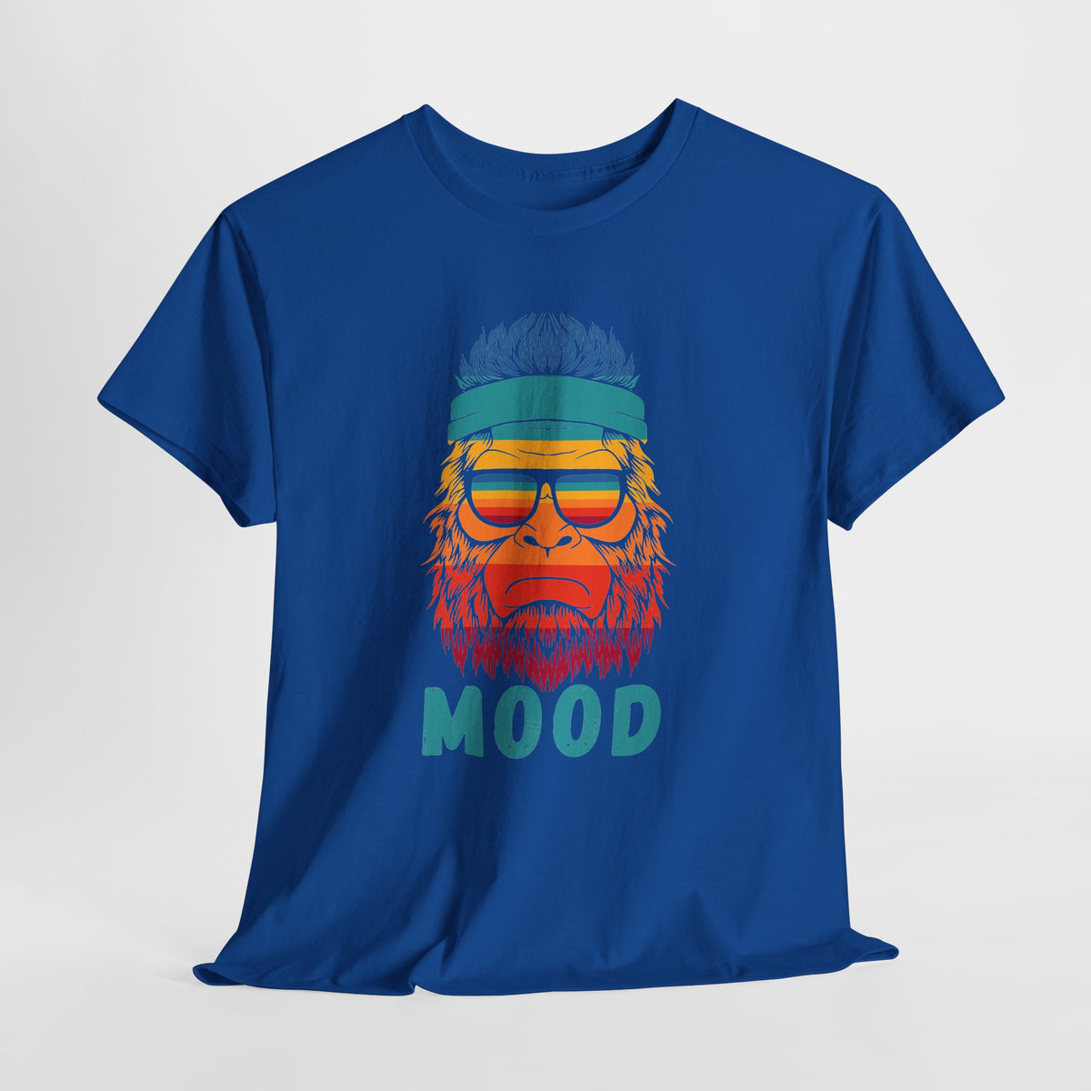 Bigfoot Mood // Retro Mood Unisex Heavy Cotton Tee - Colorful Graphic T-Shirt