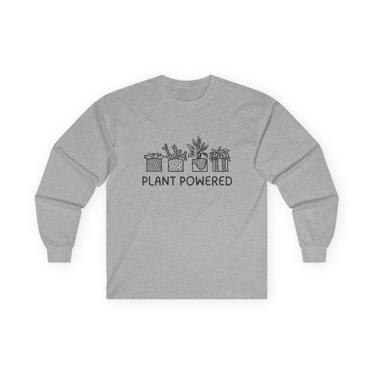 Plant Powered // Unisex Long Sleeve Tee - Eco-Friendly Plant Lovers Shirt