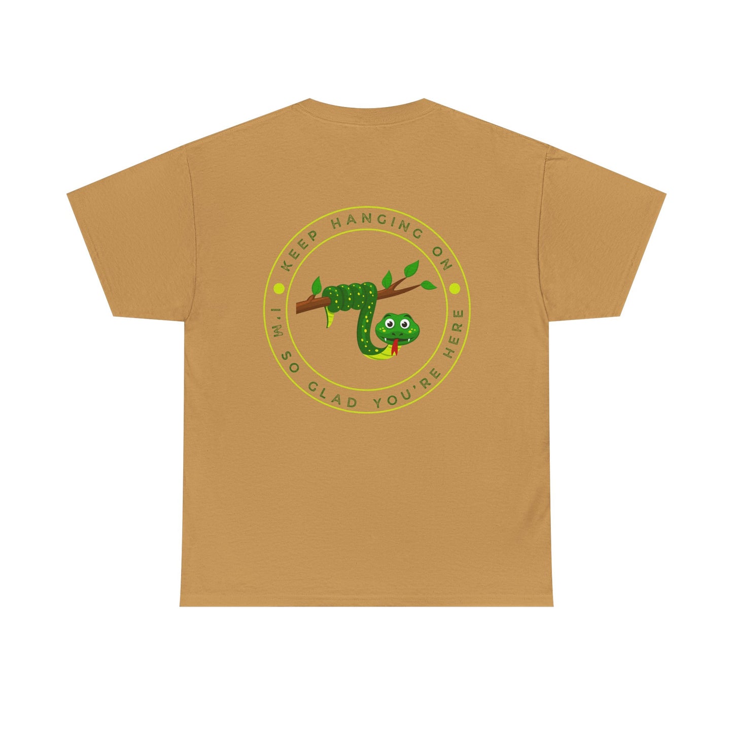 Keep Hanging On - Snake // Unisex Heavy Cotton Tee - Positive Message T-Shirt