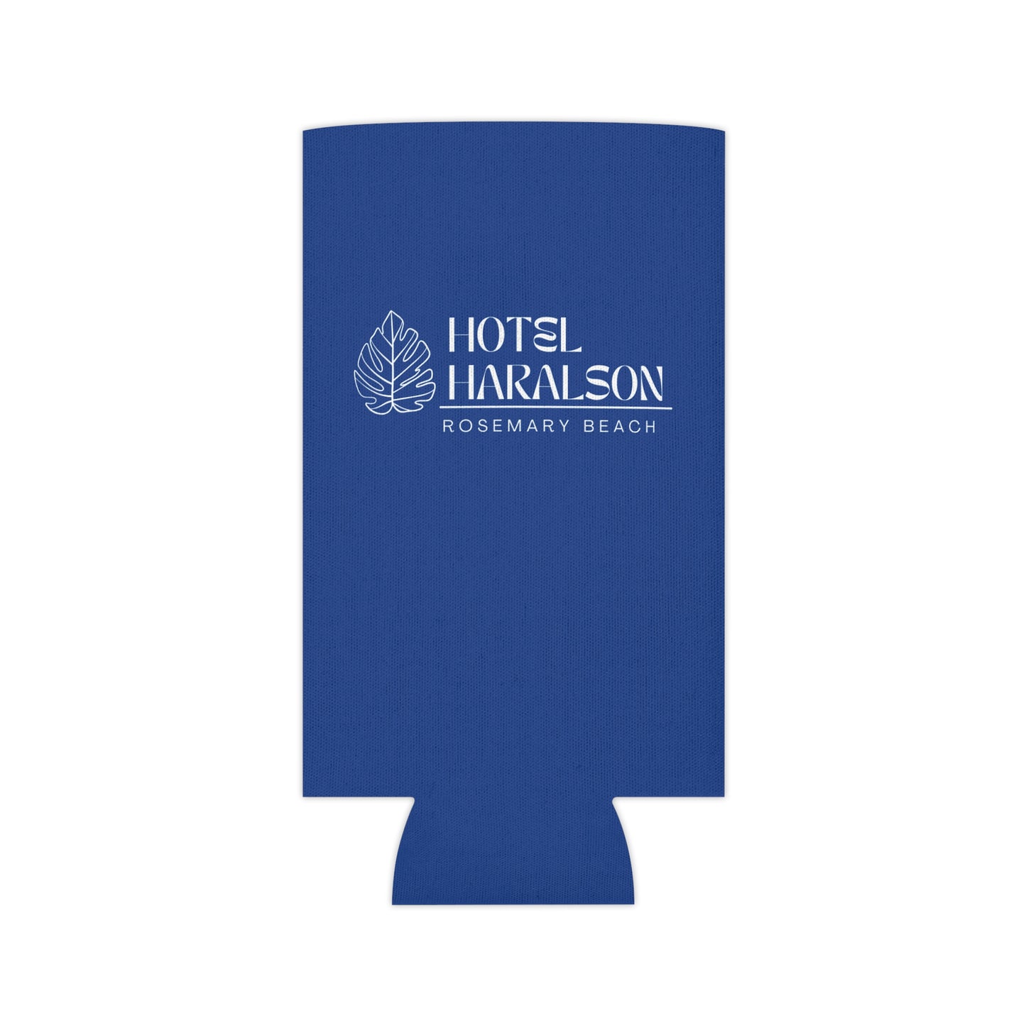 Custom - Personalized Hotel Haralson Can Cooler // Blue w/ White - Ideal for Beach Parties & Celebrations