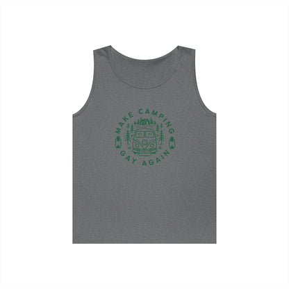 Make Camping Gay Again // Unisex Heavy Cotton Tank Top - Pride Outdoor Apparel
