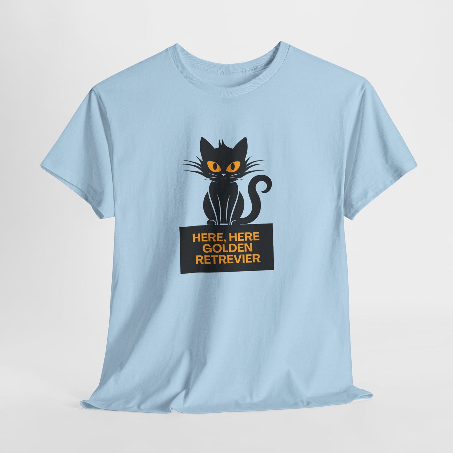 Black Cat with Sign //  Unisex Heavy Cotton Tee