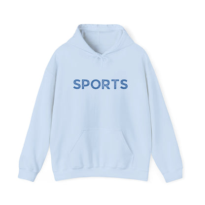 Sports // Unisex Heavy Blend™ Hooded Sweatshirt - Blue Text