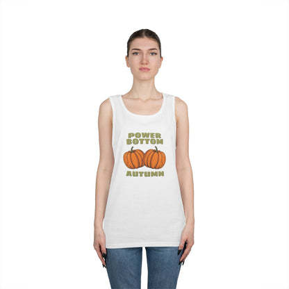Power Bottom Autumn - Pumpkins // Unisex Heavy Cotton Tank Top - Fall Vibes