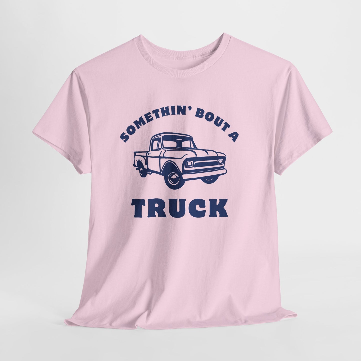 Somethin' Bout a Truck - Navy Pickup // Unisex Heavy Cotton Tee - Perfect for Truck Lovers