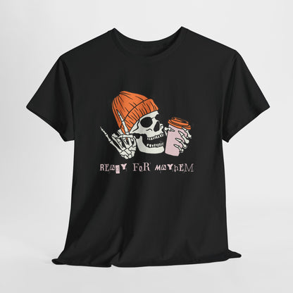 Skull Graphic Tee, Unisex Heavy Cotton, Casual Streetwear, Grunge Aesthetic, Halloween Costume, Gift for Him/Her