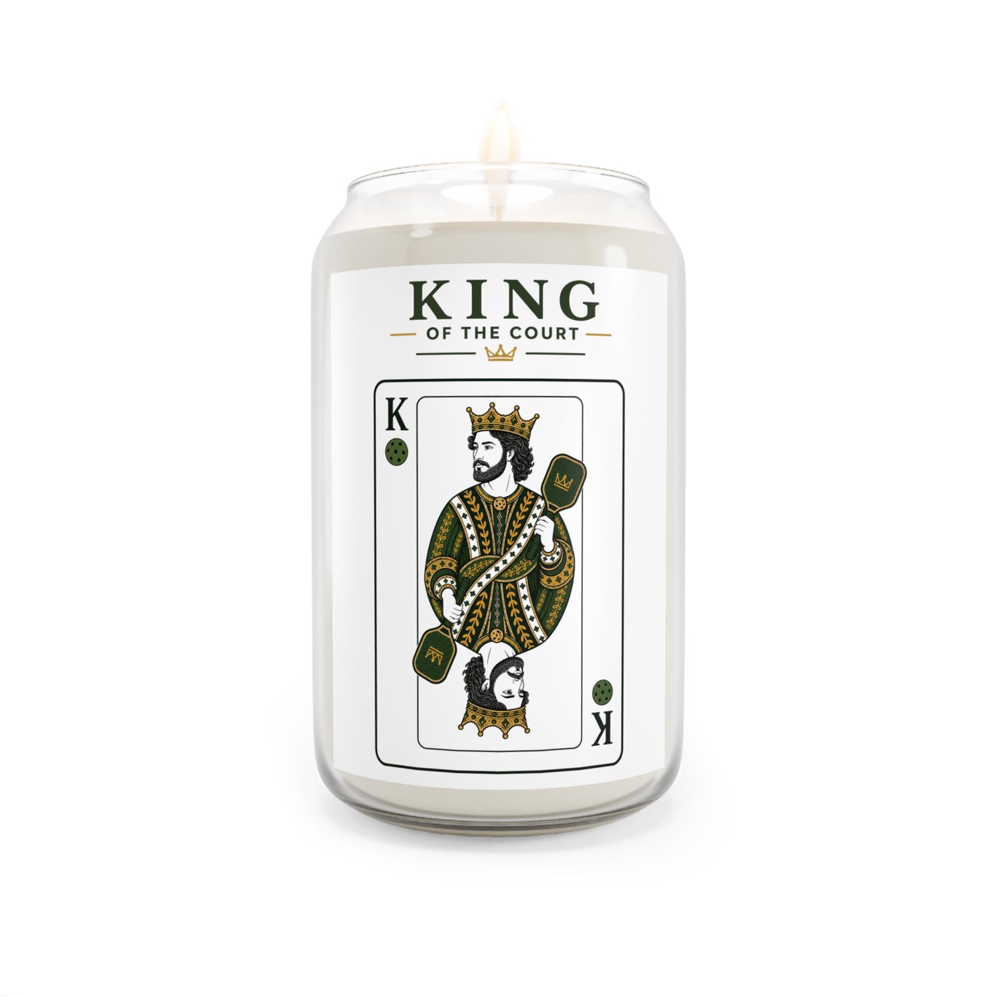 Pickleball - King of the Court - Vintage Playing Card -  Scented Soy Candle — 13.75 oz