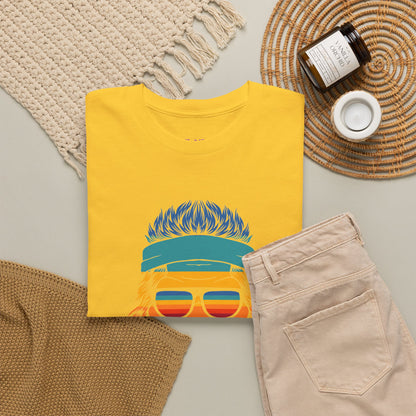 Bigfoot Mood // Retro Mood Unisex Heavy Cotton Tee - Colorful Graphic T-Shirt