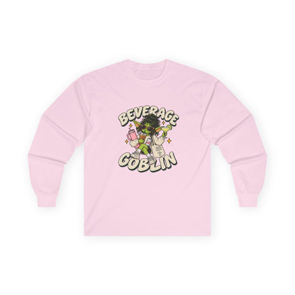 Beverage Goblin Long Sleeve T-Shirt — Cute Retro Drink Lover Tee