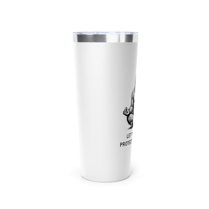 Bigfoot Let Them Talk // Copper Vacuum Insulated Tumbler, 22oz - Blue Text