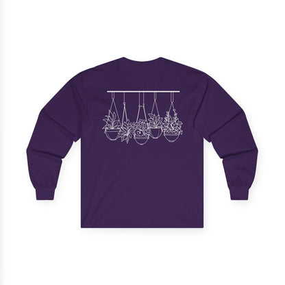 Hangin' With My Buds // Unisex Ultra Cotton Long Sleeve Tee - 'Happy Plants' Botanical Design