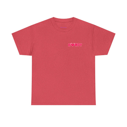 H<3WDY Pocket Placement // Fun Howdy Graphic Unisex Heavy Cotton Tee