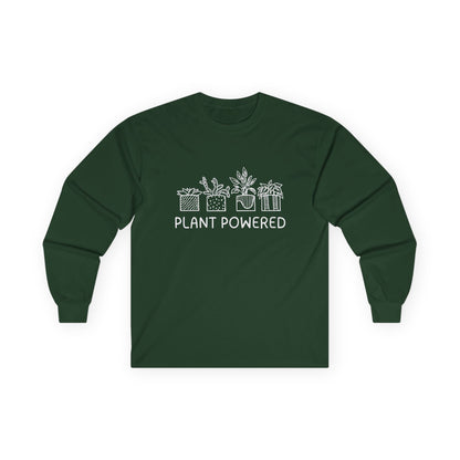 Plant Powered // Unisex Long Sleeve Tee - Eco-Friendly Plant Lovers Shirt