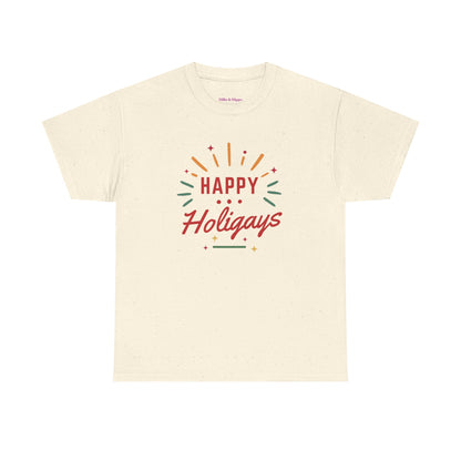 Happy Holigays Simple Unisex Heavy Cotton Tee