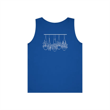 Hangin' With My Buds // Happy Plant Lover Unisex Heavy Cotton Tank Top - Perfect for Gardening Enthusiasts