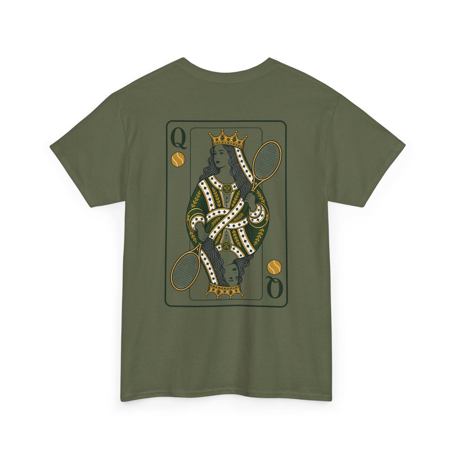 Tennis - Queen of the Court - Vintage Playing Card Graphic T-Shirt