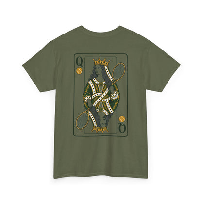 Tennis - Queen of the Court - Vintage Playing Card Graphic T-Shirt
