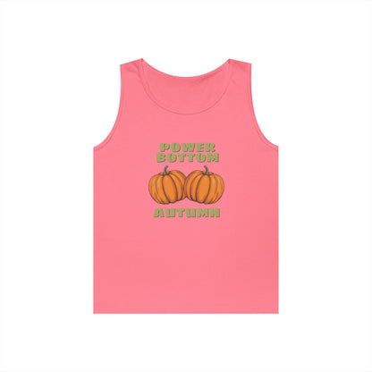 Power Bottom Autumn - Pumpkins // Unisex Heavy Cotton Tank Top - Fall Vibes