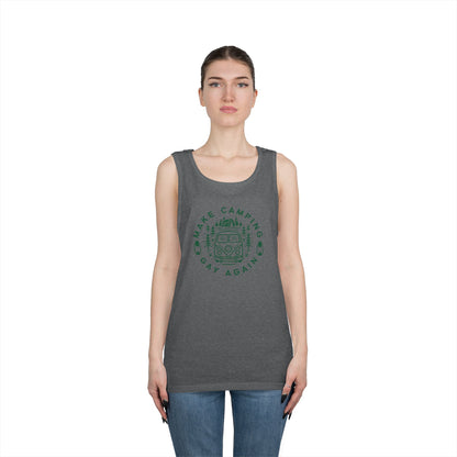 Make Camping Gay Again // Unisex Heavy Cotton Tank Top - Pride Outdoor Apparel