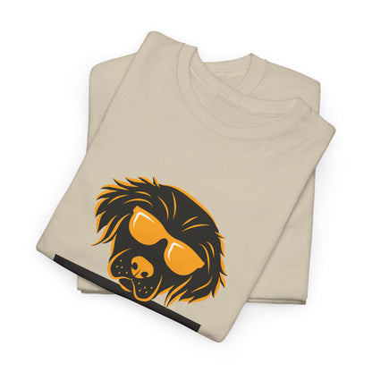Golden Retriever with Sign //  Unisex Heavy Cotton Tee