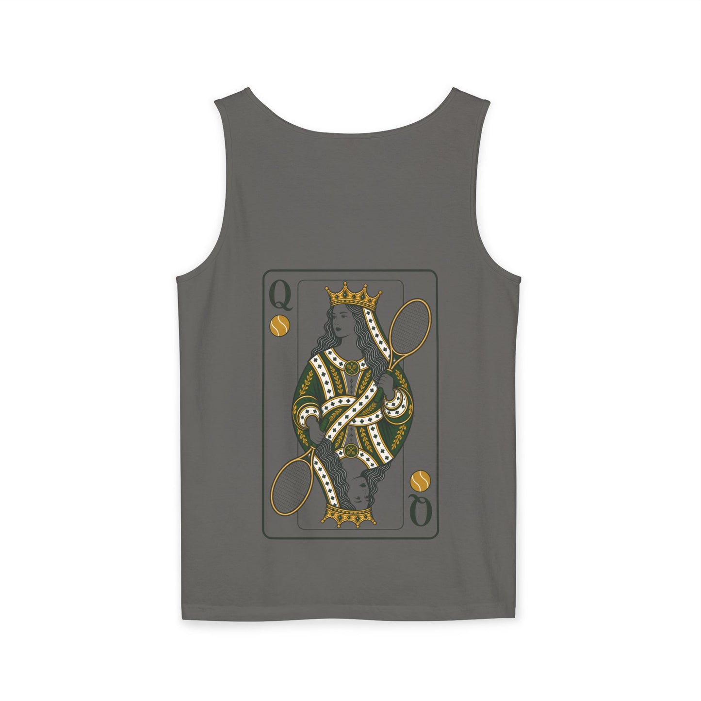 Tennis- Queen of the Court - Vintage Playing Card - Tank Top — Graphic Tank