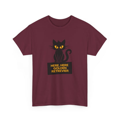 Black Cat with Sign //  Unisex Heavy Cotton Tee