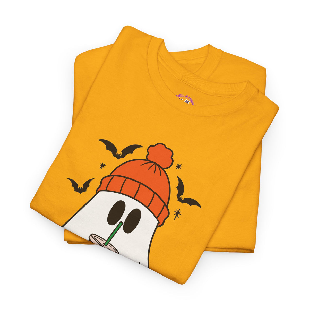 Ghostly Chill Unisex Heavy Cotton Tee, Halloween Shirt, Casual Wear, Fall Fashion, Cute Ghost Tee, Spooky Vibes