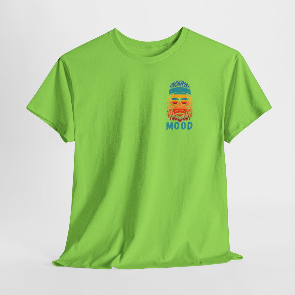 Bigfoot Mood - Pocket Placement // Retro Mood Unisex Heavy Cotton Tee - Colorful Graphic T-Shirt