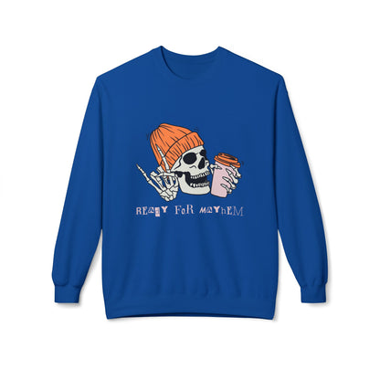 'Ready for Mayhem' Skull Coffee Tee — Casual Graphic Crewneck Swaetshirt