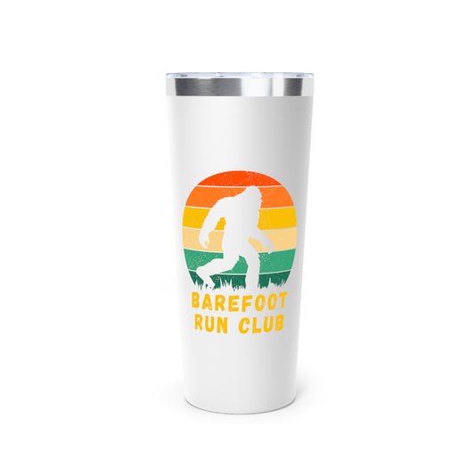 Barefoot Run Club // Copper Vacuum Insulated Tumbler, 22oz - Blue Text