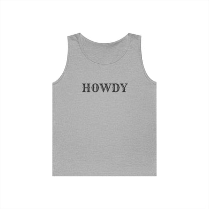 Howdy & Adios // Unisex Heavy Cotton Tank Top - Casual Summer Wear for Outdoors