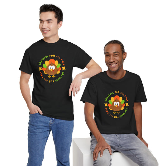 Grateful for All Y'all with Turkey // Unisex Jersey Short Sleeve Tee