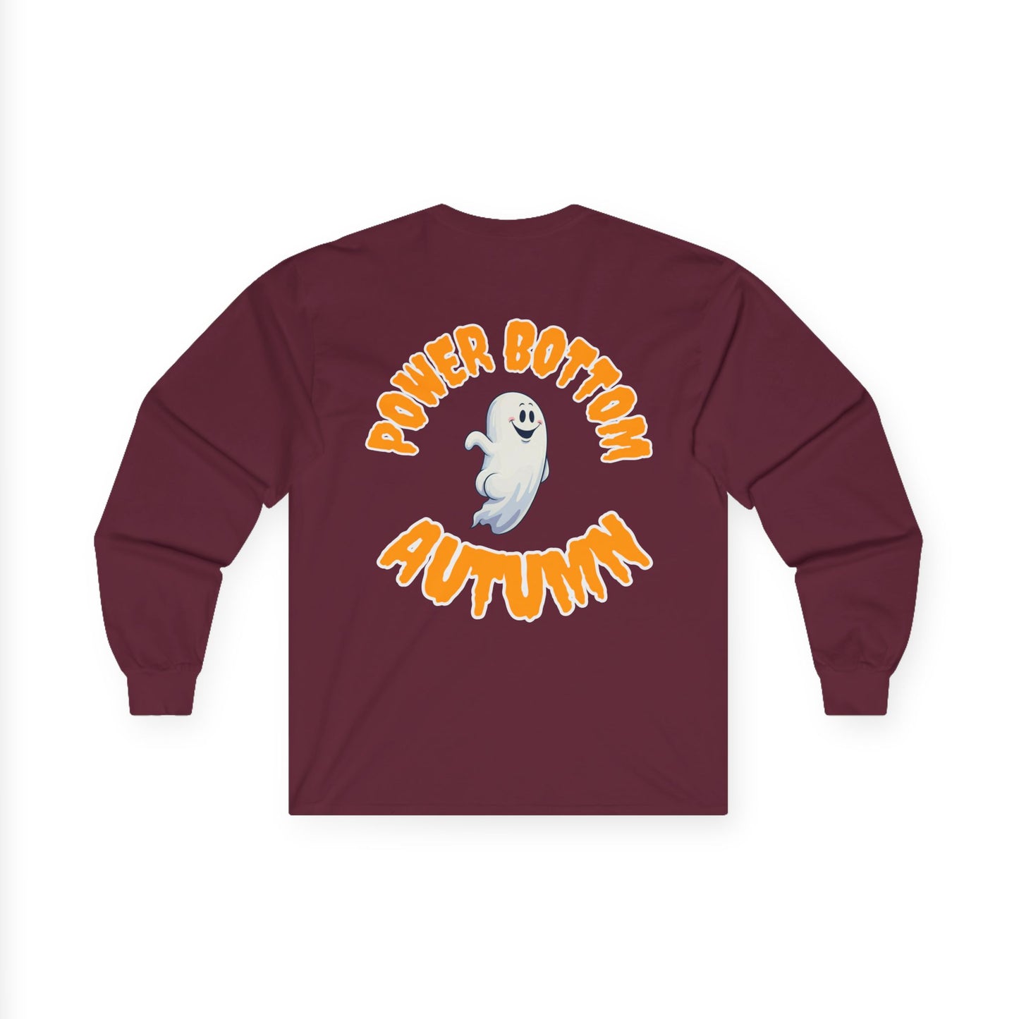 Power Bottom Autumn - White Ghost // Unisex Ghostly Vibes Long Sleeve Tee