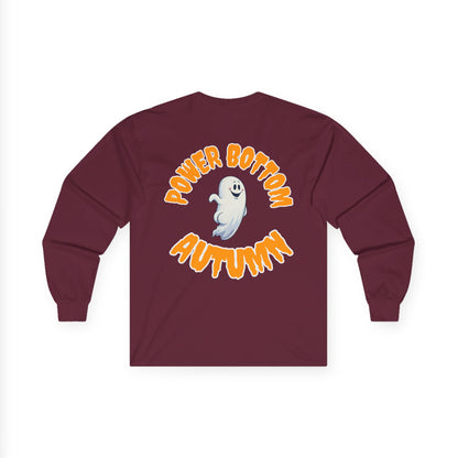 Power Bottom Autumn - White Ghost // Unisex Ghostly Vibes Long Sleeve Tee