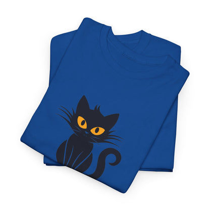 Black Cat with Sign //  Unisex Heavy Cotton Tee