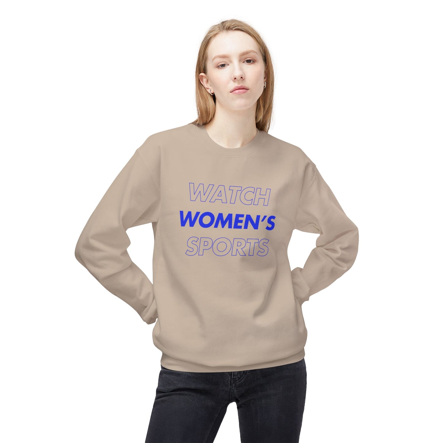 Watch Women's Sports // Unisex Midweight Softstyle Fleece Crewneck Sweatshirt