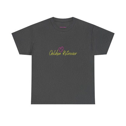 Golden Retriever Woofin' For My Black Cat // Unisex Heavy Cotton Tee - Relationship Dynamics