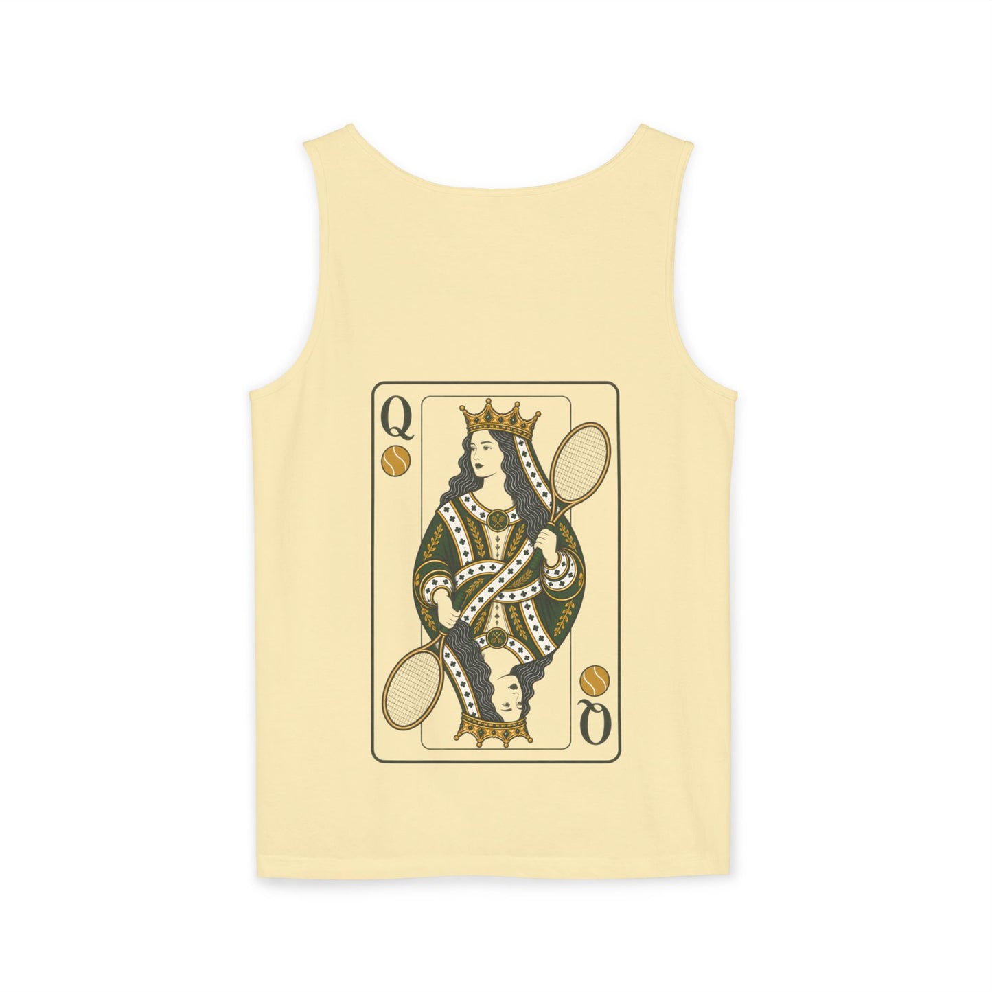 Tennis- Queen of the Court - Vintage Playing Card - Tank Top — Graphic Tank