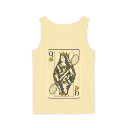 Tennis- Queen of the Court - Vintage Playing Card - Tank Top — Graphic Tank