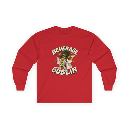 Beverage Goblin Long Sleeve T-Shirt — Cute Retro Drink Lover Tee