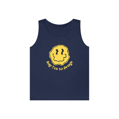 "Say Yes to Drugs" Smiley Graphic // Unisex Heavy Cotton Tank Top