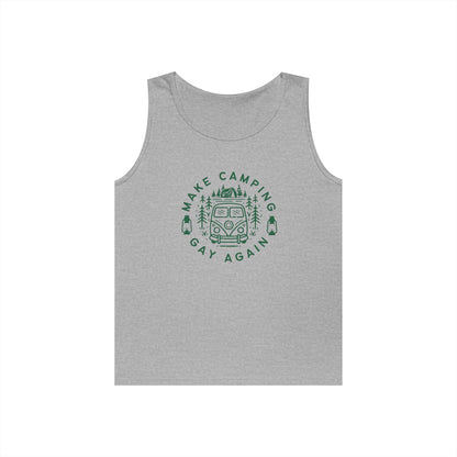 Make Camping Gay Again // Unisex Heavy Cotton Tank Top - Pride Outdoor Apparel