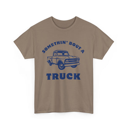 Somethin' Bout a Truck - Navy Pickup // Unisex Heavy Cotton Tee - Perfect for Truck Lovers