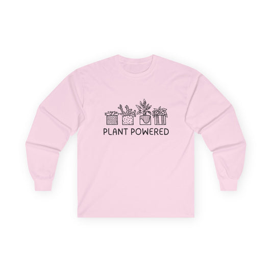Plant Powered // Unisex Long Sleeve Tee - Eco-Friendly Plant Lovers Shirt